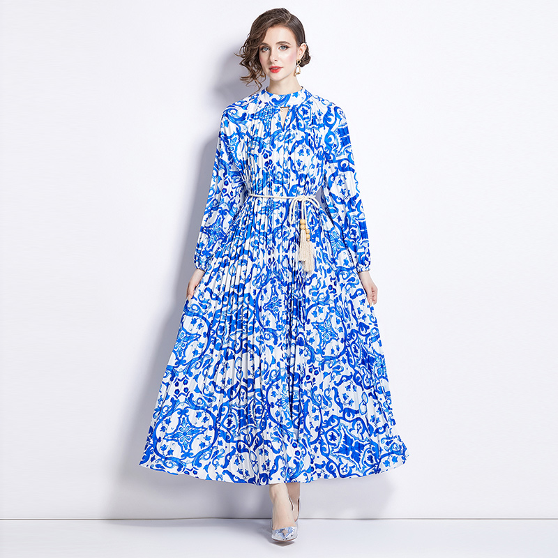 Large yard loose temperament crimp dress