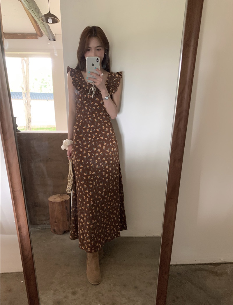 Retro France style wear Korean style floral dress