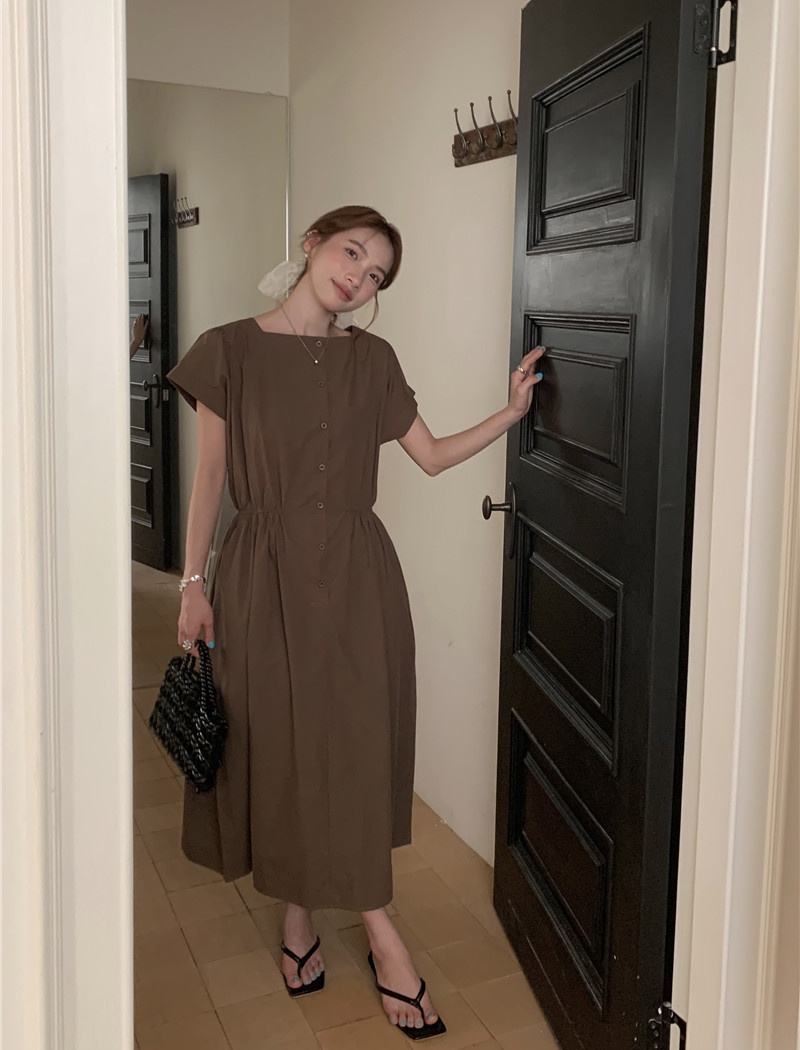 France style Korean style pure retro slim dress