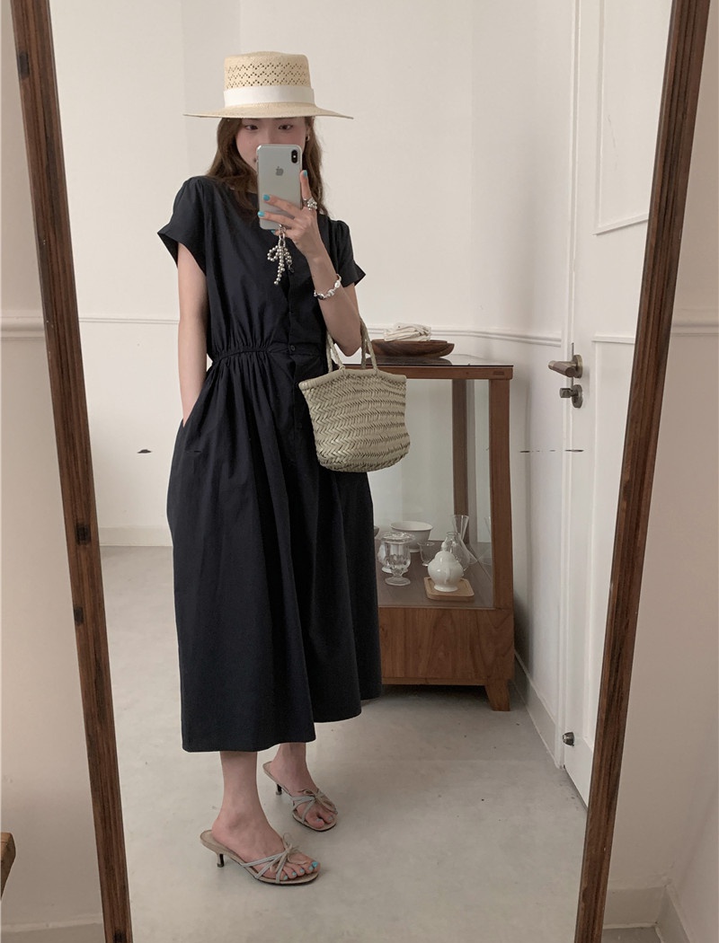 France style Korean style pure retro slim dress