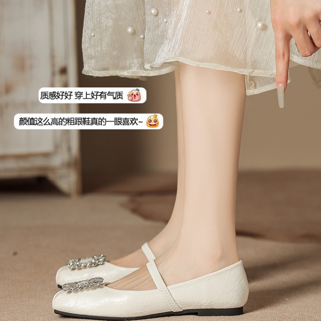 Casual square head peas shoes soft soles shoes for women
