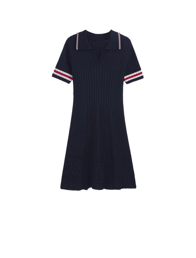 Summer ice silk A-line chanelstyle dress for women