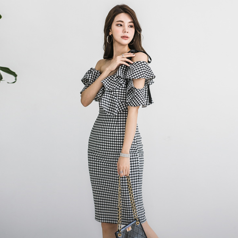Hip Korean style slim T-back summer sexy V-neck dress for women