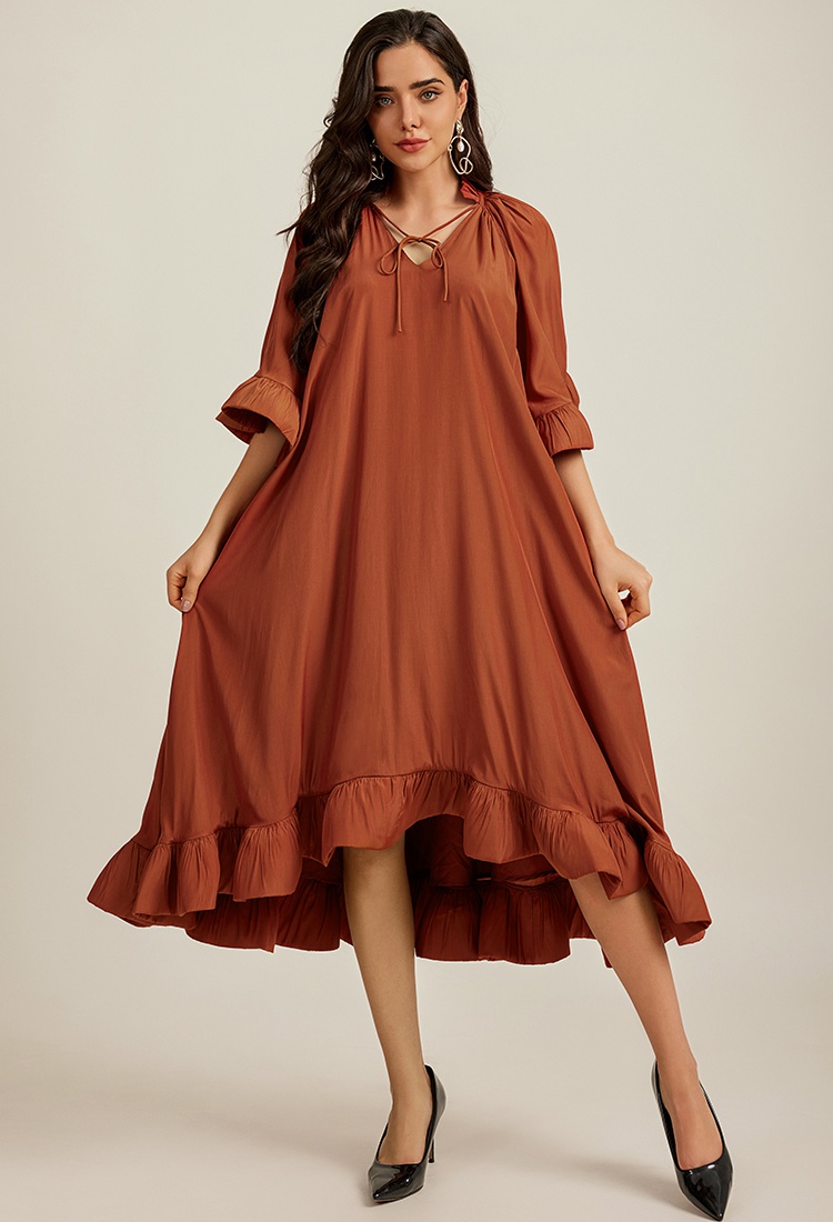 Loose retro court style France style long dress