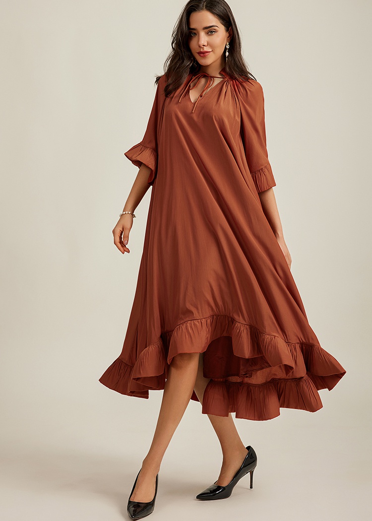 Loose retro court style France style long dress