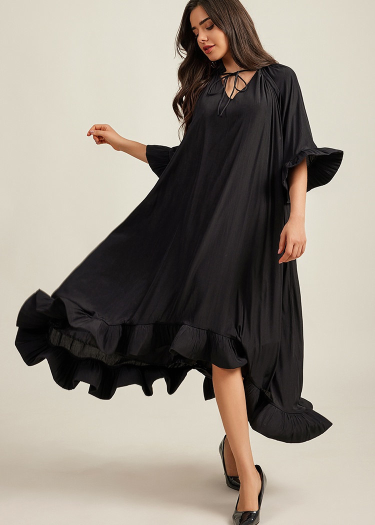 Loose retro court style France style long dress