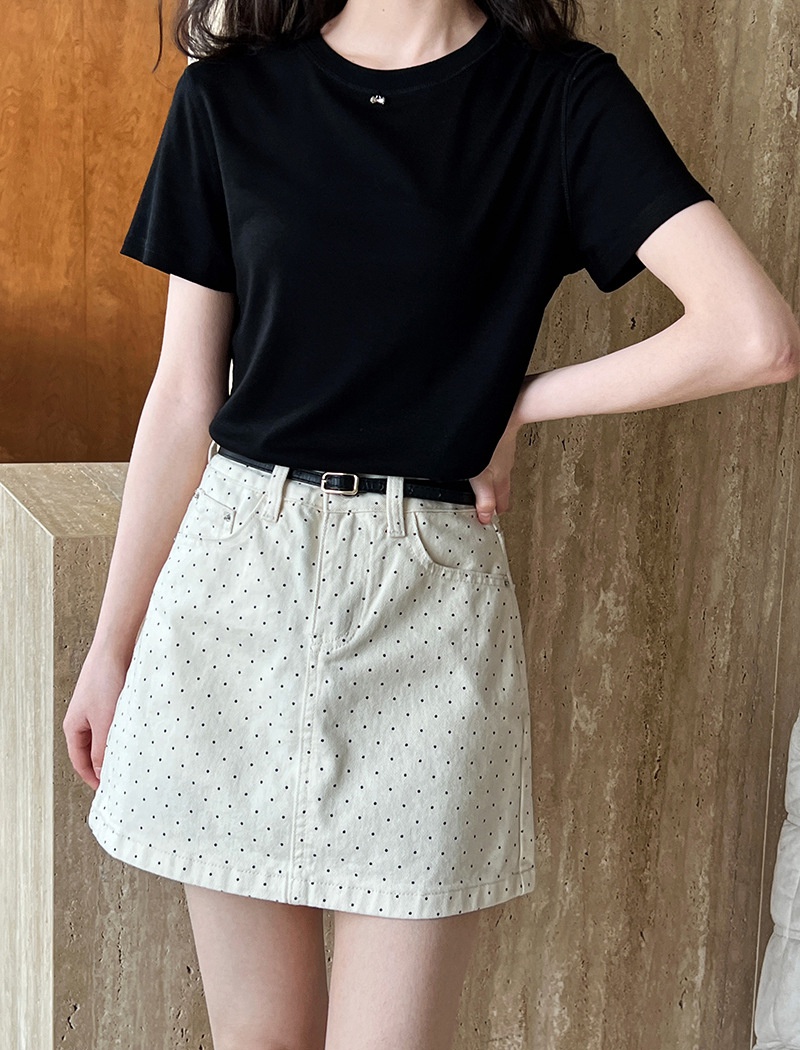 High waist polka dot short skirt A-line skirt for women