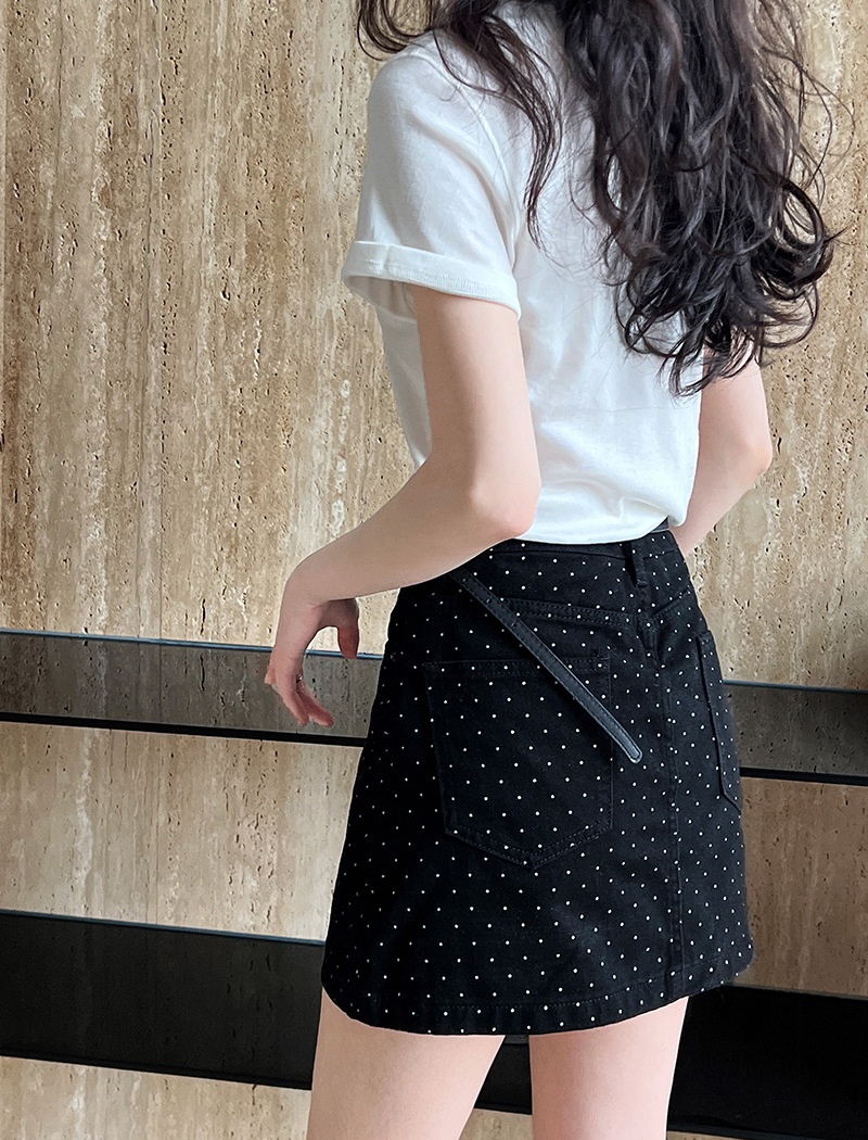 High waist polka dot short skirt A-line skirt for women