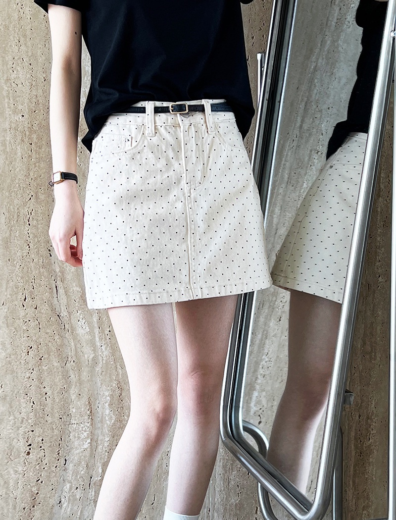 High waist polka dot short skirt A-line skirt for women