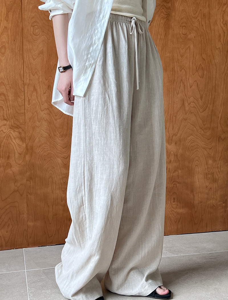 Thin drawstring long pants light wide leg pants for women