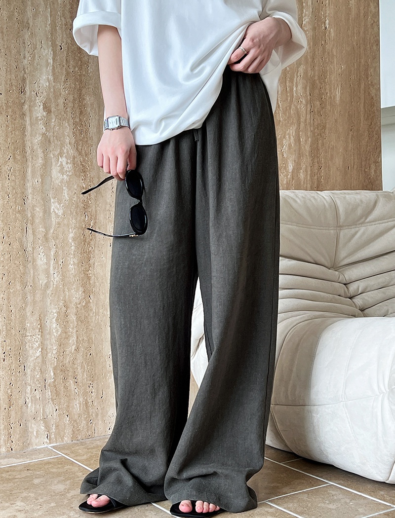 Thin drawstring long pants light wide leg pants for women