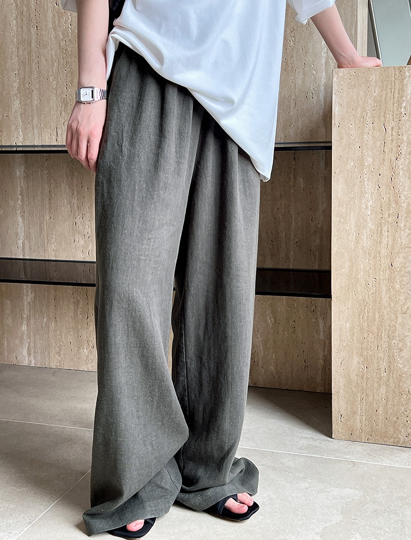 Thin drawstring long pants light wide leg pants for women