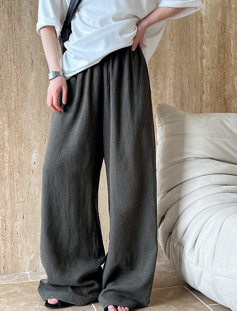 Thin drawstring long pants light wide leg pants for women