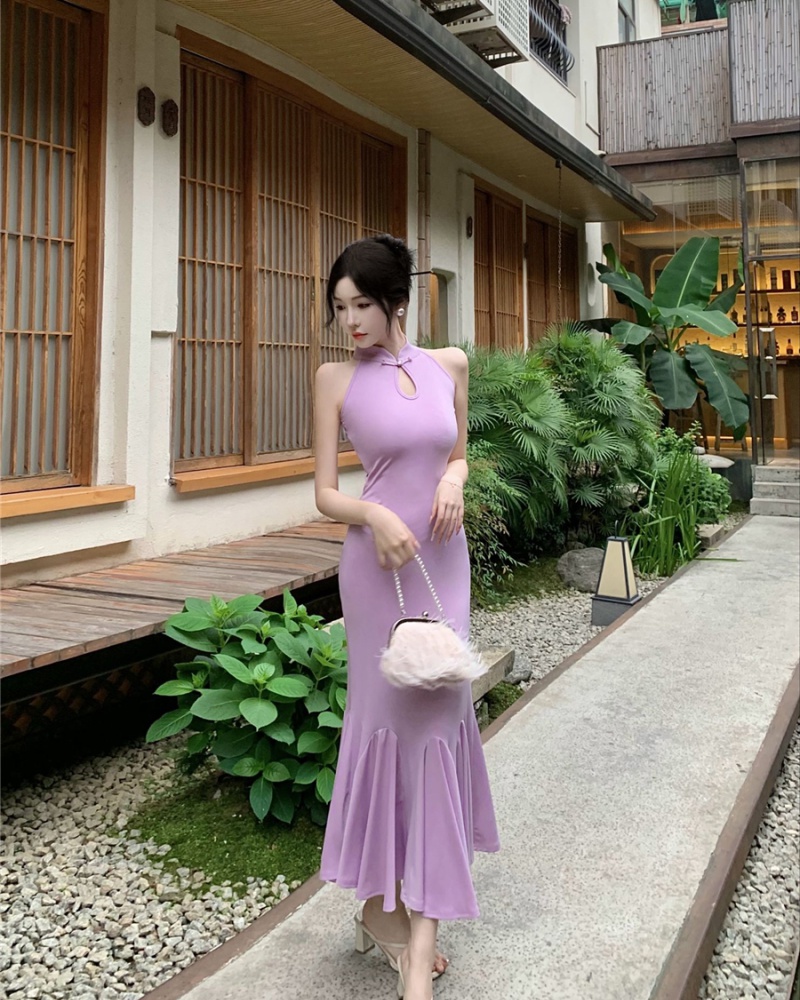 Chinese style cheongsam temperament dress for women