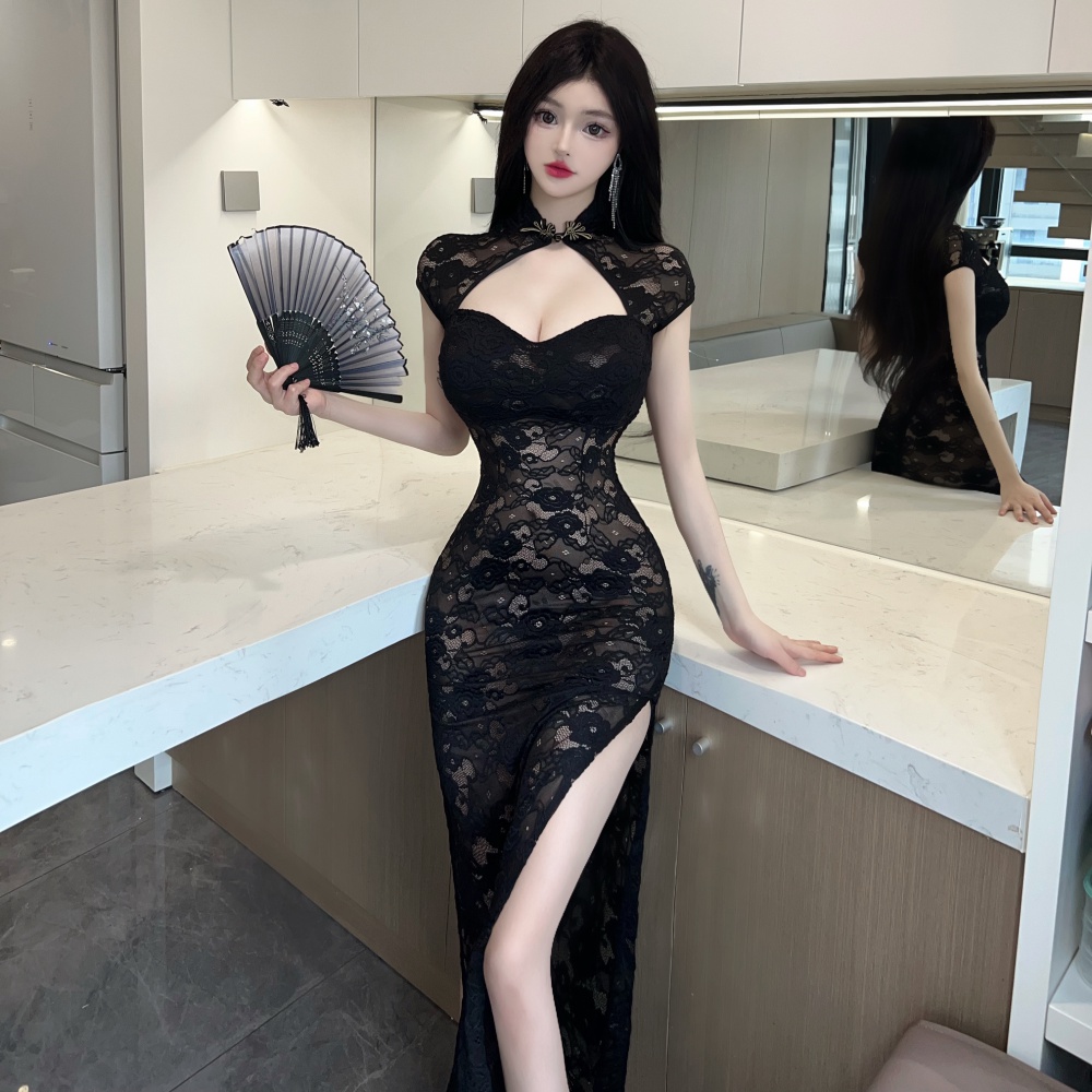 Chinese style sexy dress spicegirl slim long dress for women