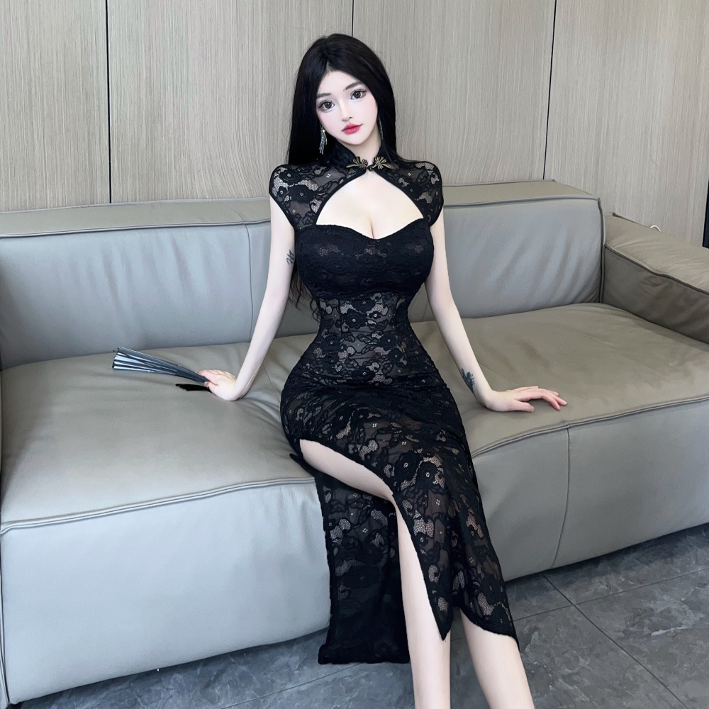 Chinese style sexy dress spicegirl slim long dress for women
