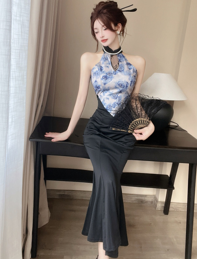 Colors mermaid dress package hip Chinese style cheongsam