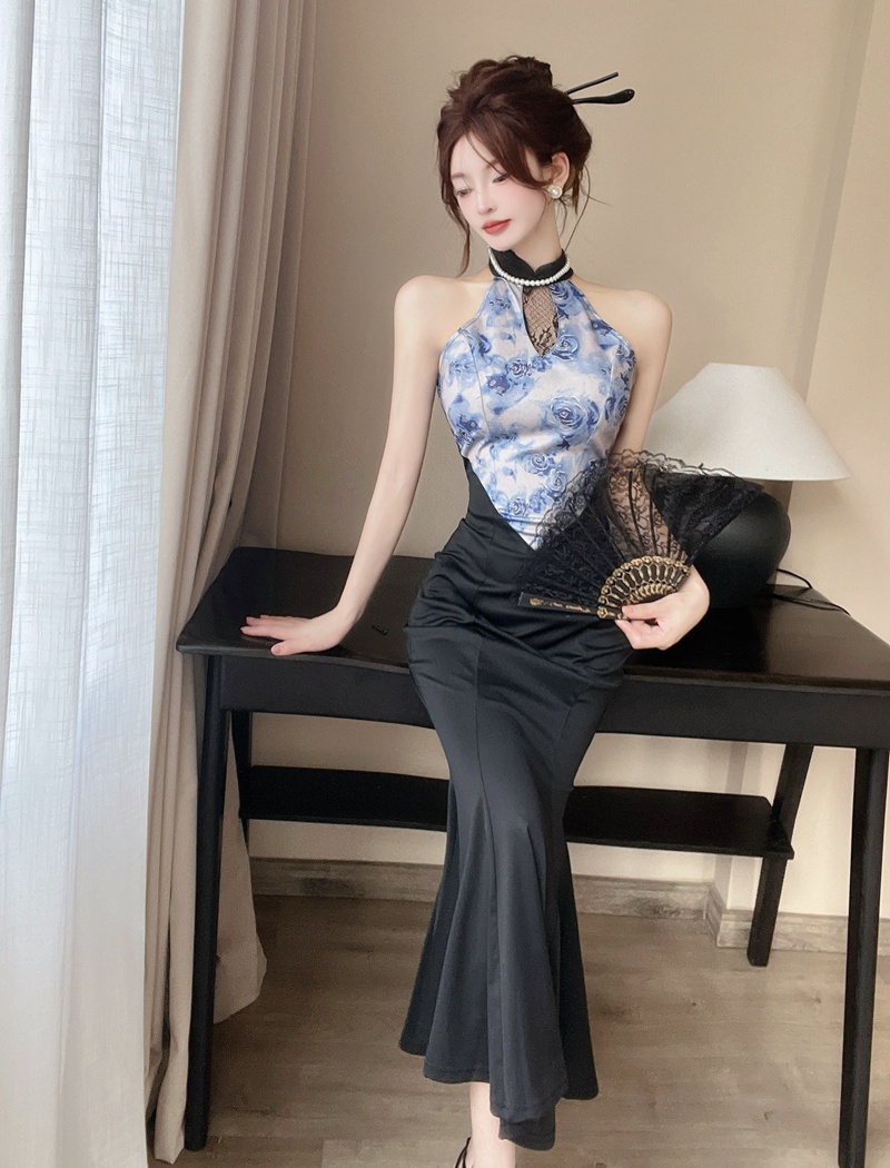 Colors mermaid dress package hip Chinese style cheongsam