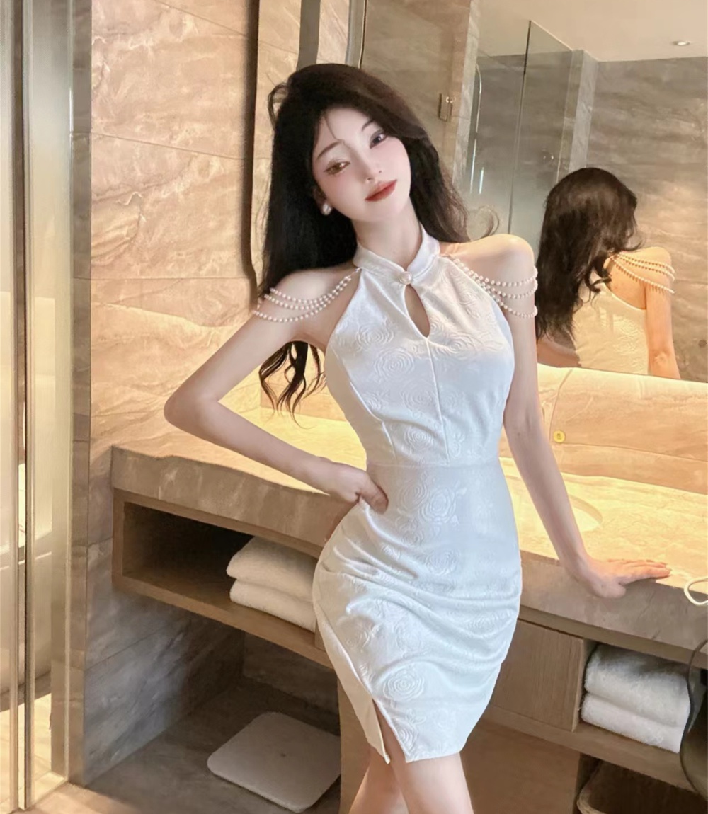 Summer short dress slim Chinese style cheongsam for women