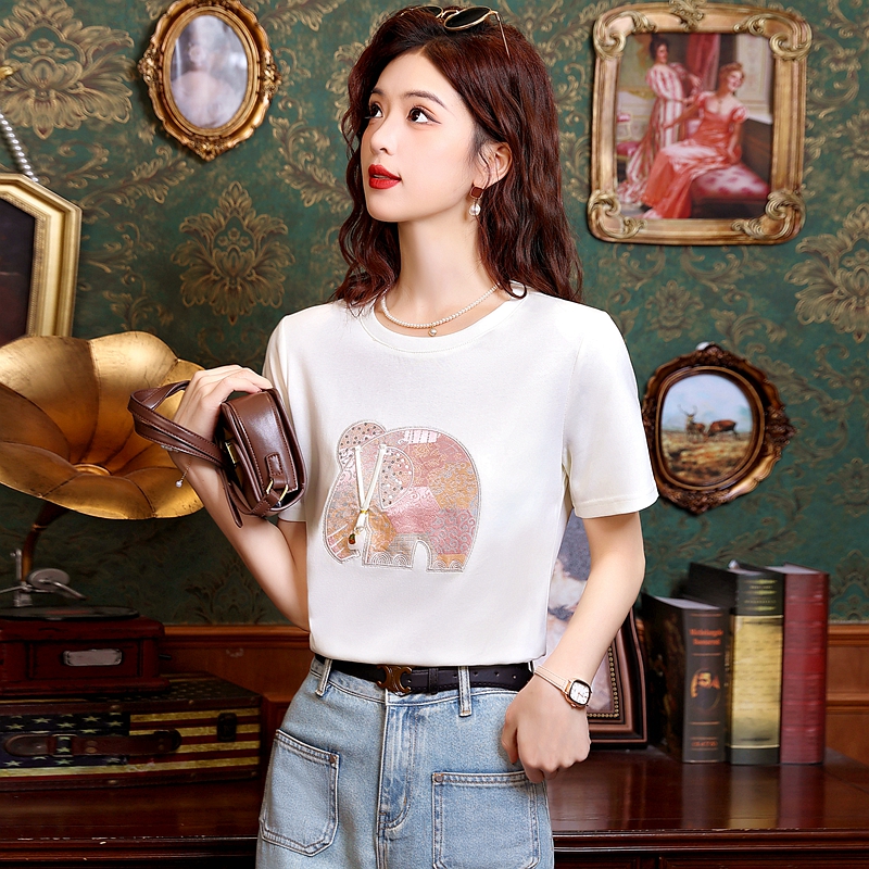 Chinese style summer T-shirt slim show young tops