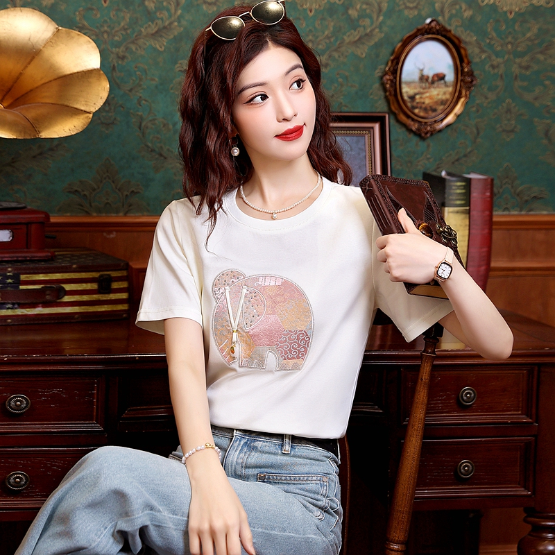 Chinese style summer T-shirt slim show young tops