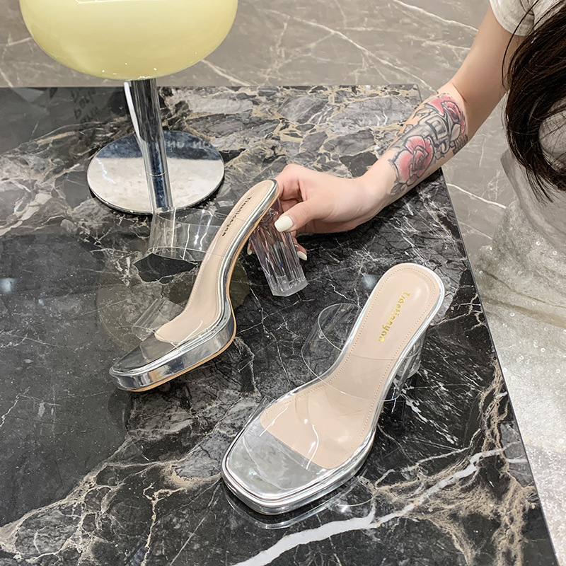 Summer fashion transparent round Casual slippers for women