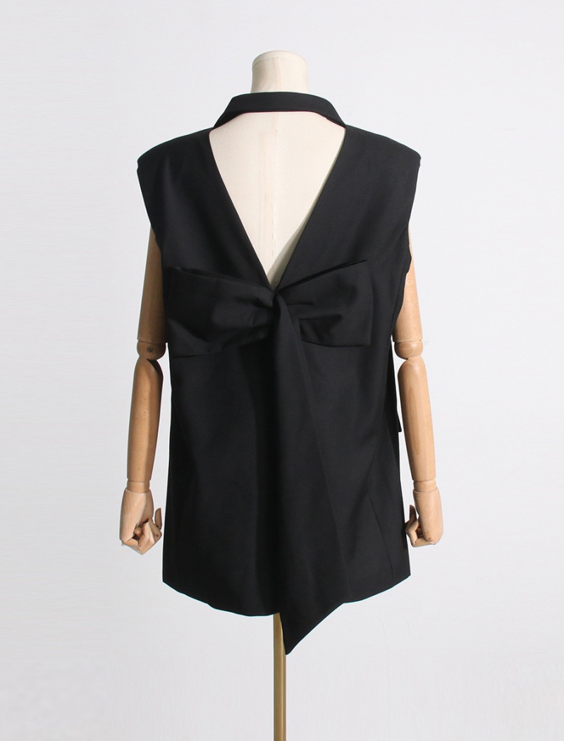 Bow sleeveless dress summer business suit for women
