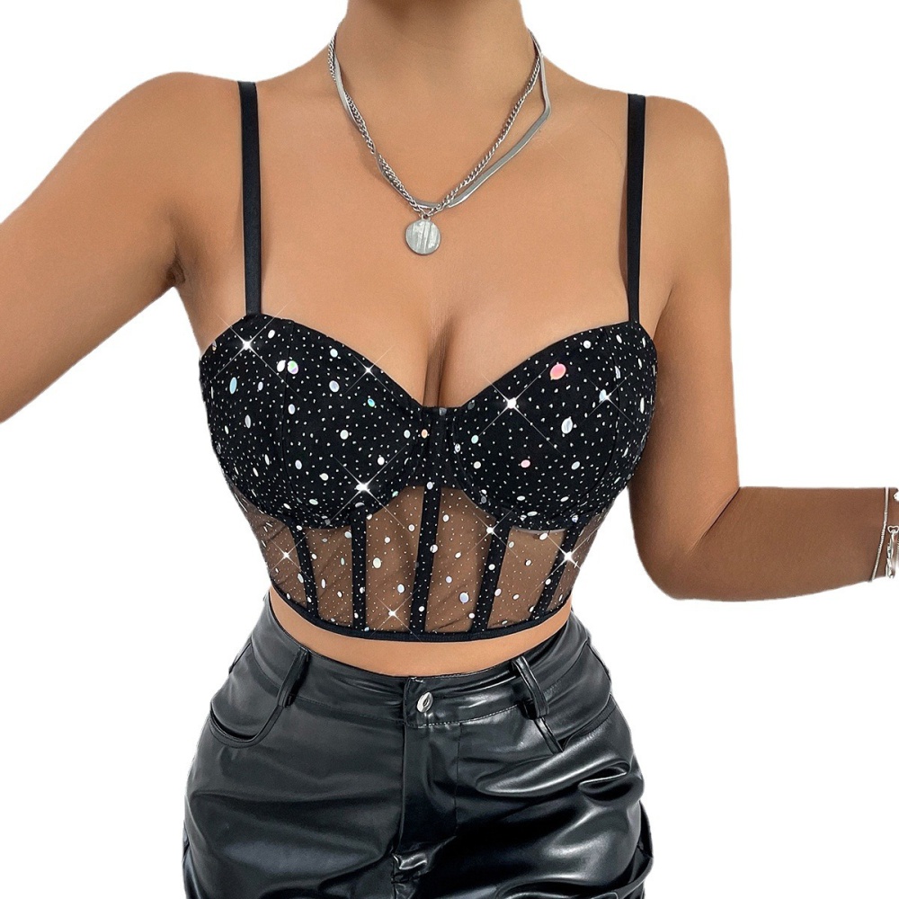 Spicegirl splice perspective sequins vest for women