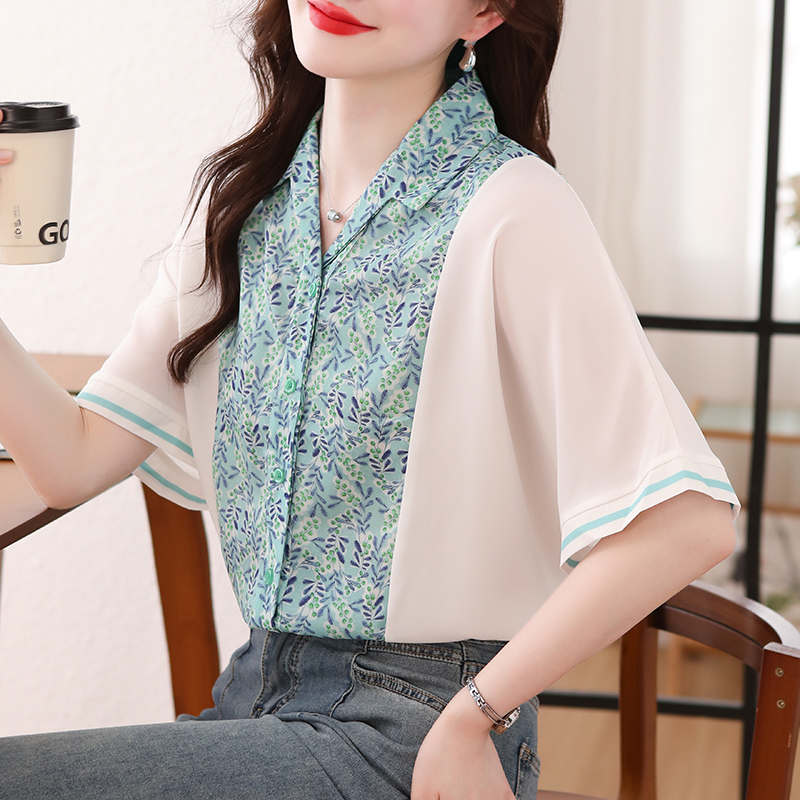 Mixed colors bat sleeve shirt printing loose tops