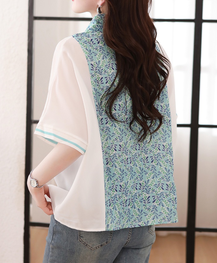 Mixed colors bat sleeve shirt printing loose tops