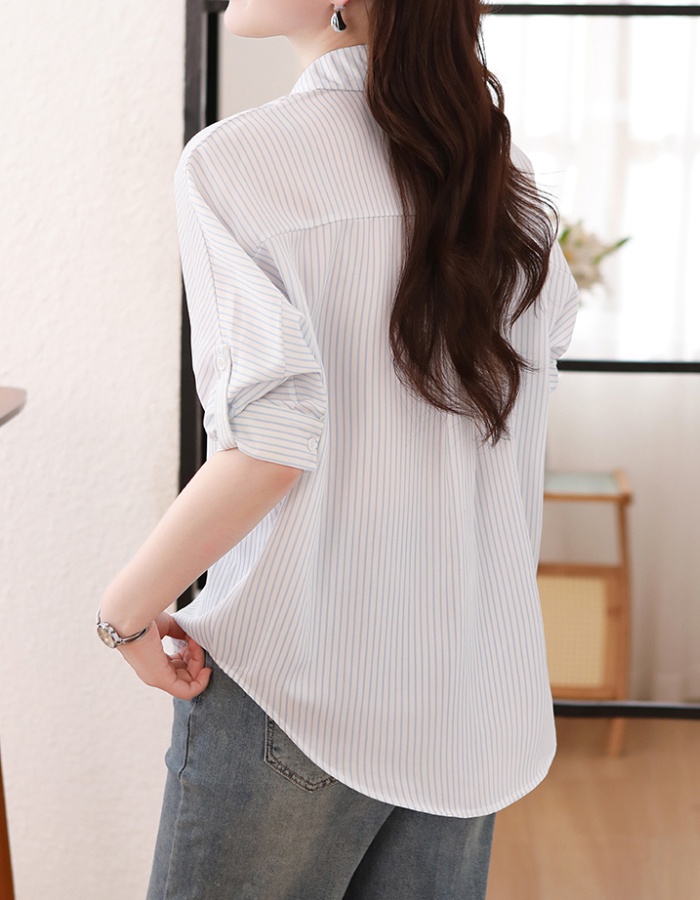 Lovely lapel shirt short sleeve tops for women