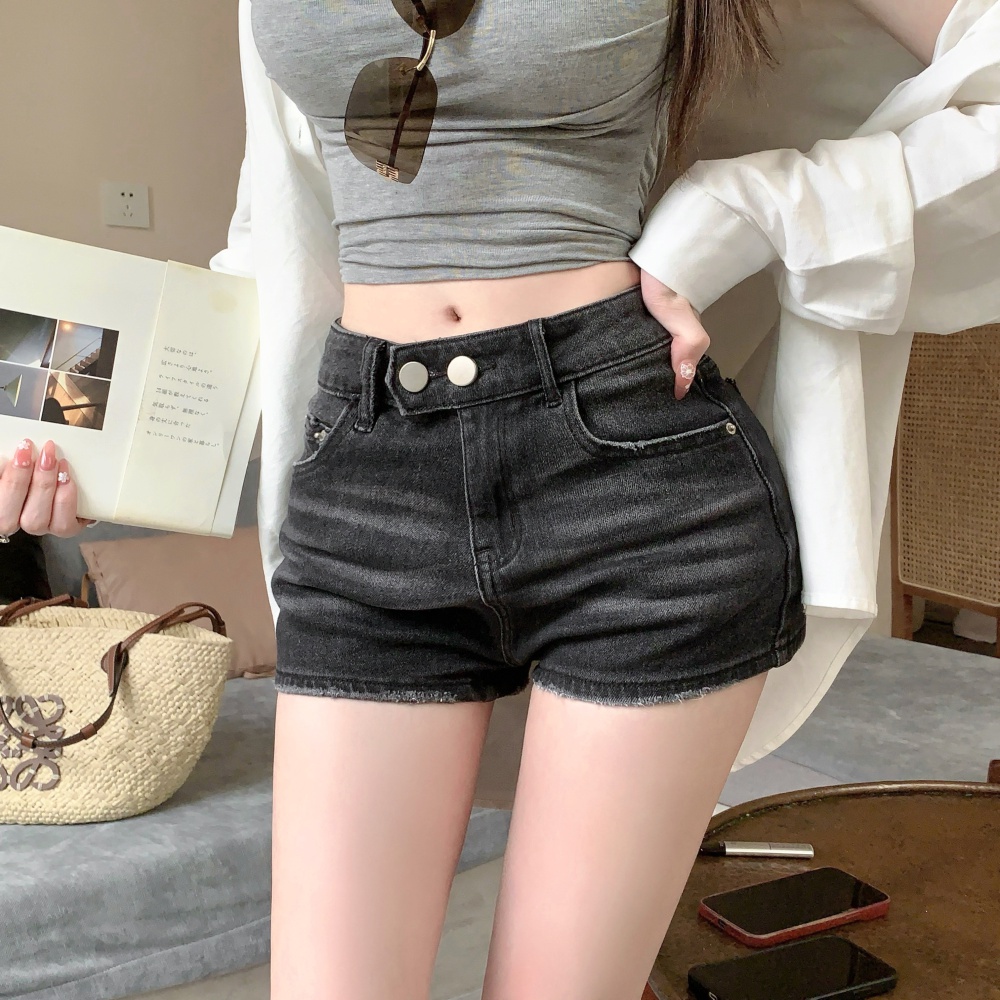 Retro tight short jeans high waist spicegirl shorts for women