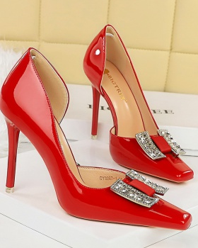 High-heeled high-heeled shoes patent leather shoes