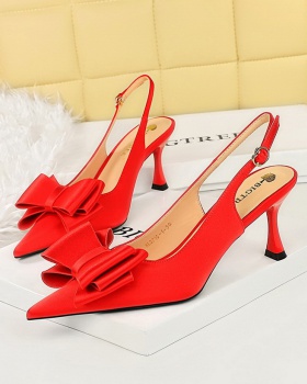 High-heeled fashion Korean style pointed low hollow shoes