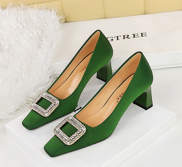 European style thick high-heeled shoes for women