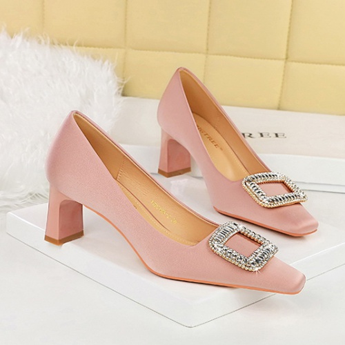 European style thick high-heeled shoes for women