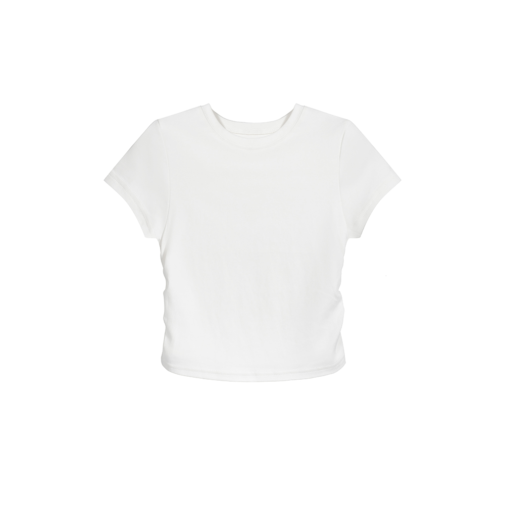 Short sleeve all-match tops round neck bottoming T-shirt