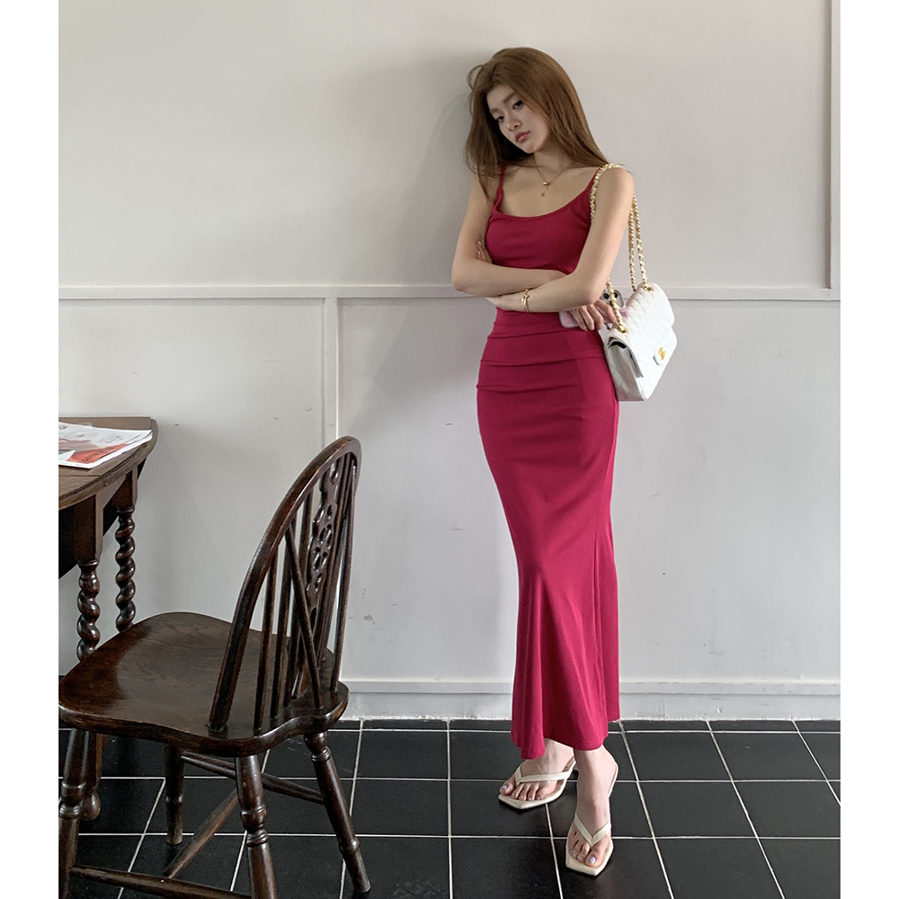 Slim summer strap dress colors long dress for women