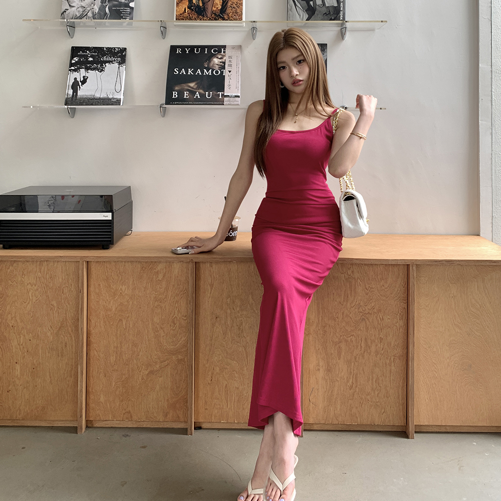 Slim summer strap dress colors long dress for women