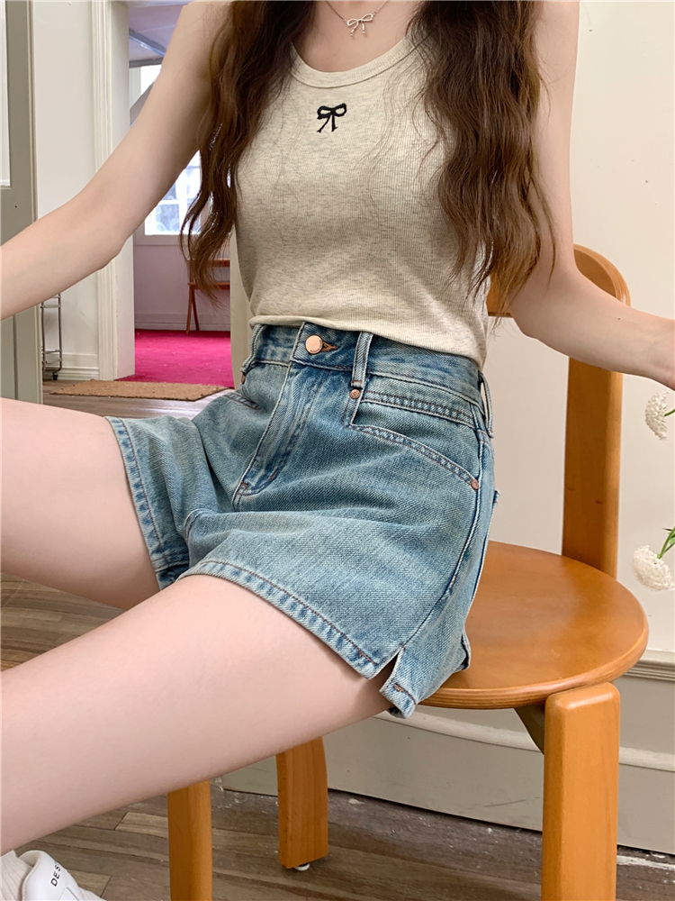 All-match short jeans high waist shorts for women