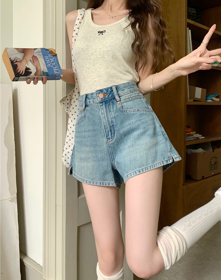 All-match short jeans high waist shorts for women