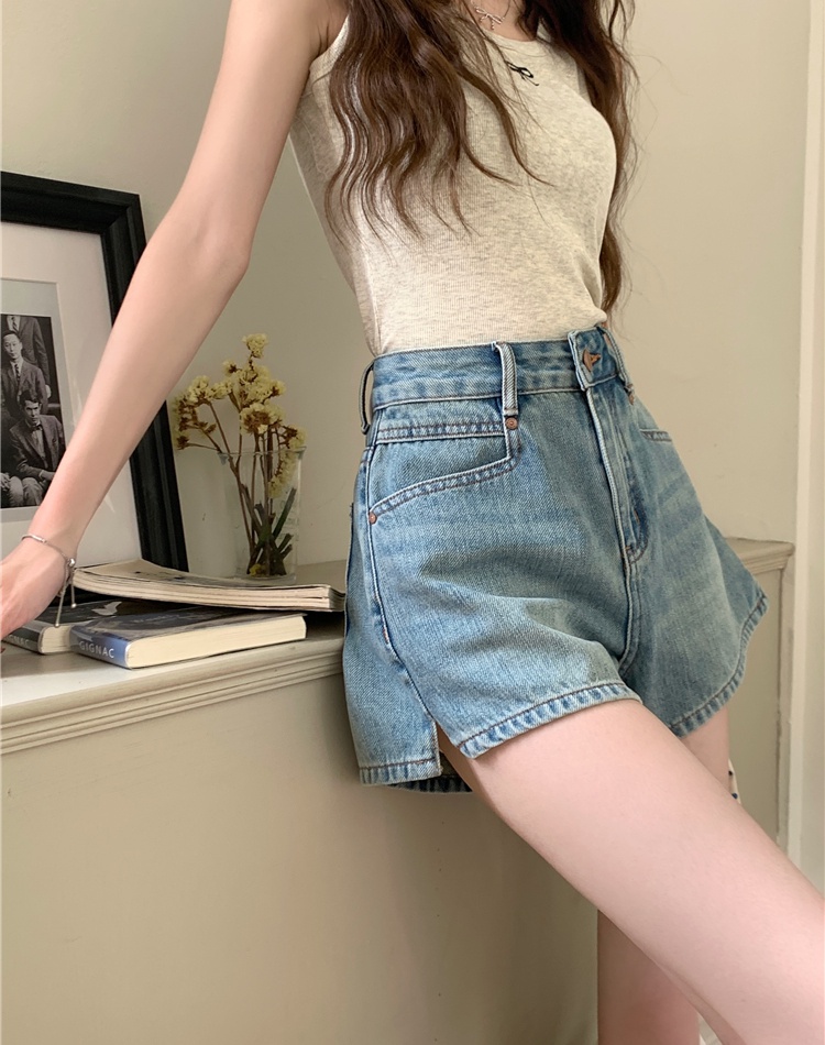 All-match short jeans high waist shorts for women