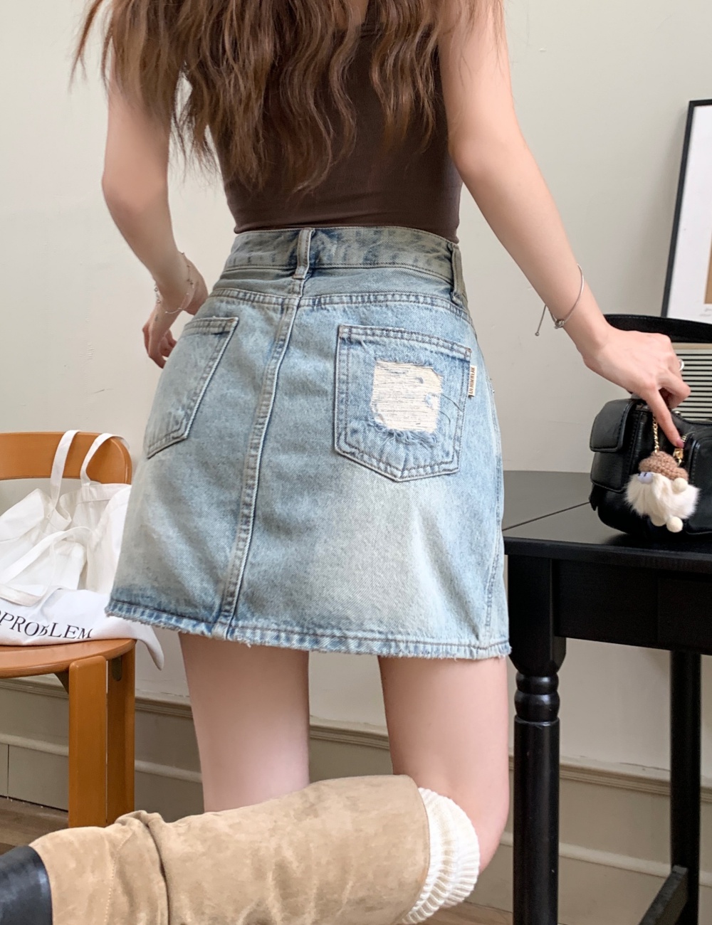 Slim light color skirt high waist summer short skirt for women