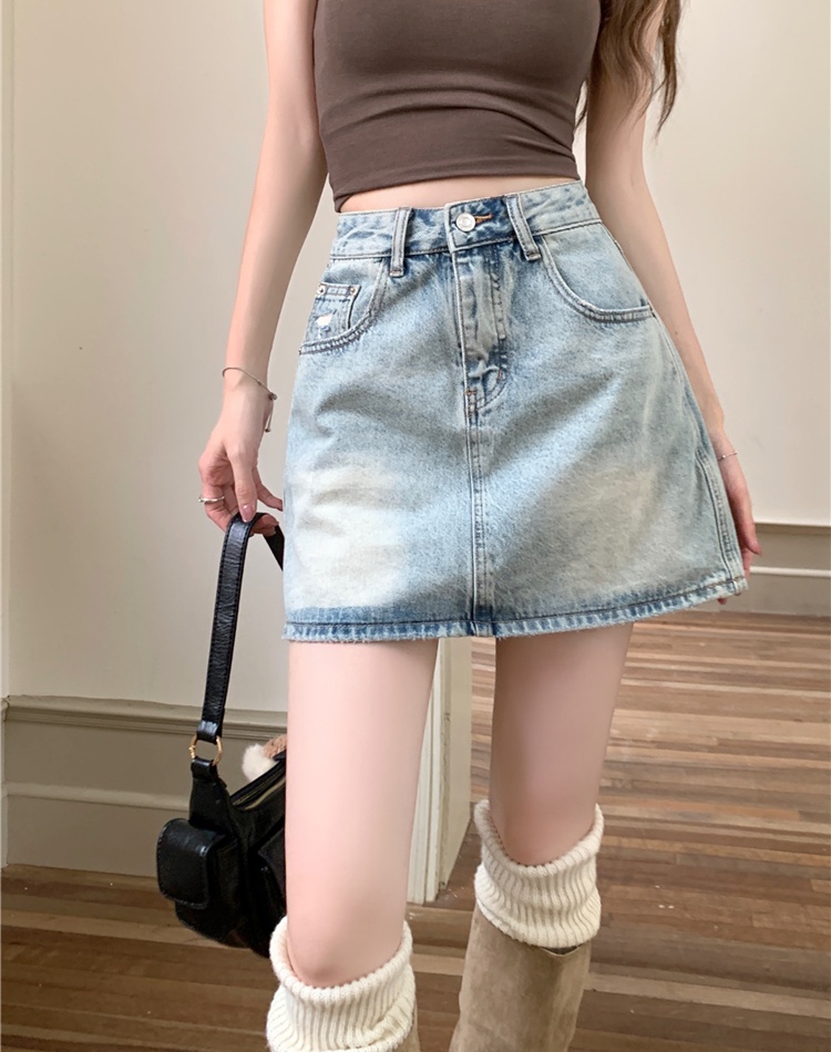 Slim light color skirt high waist summer short skirt for women