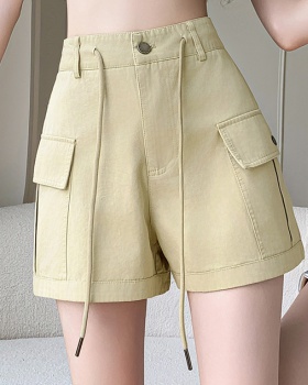 Slim pocket shorts summer casual pants for women