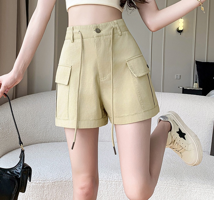 Slim pocket shorts summer casual pants for women