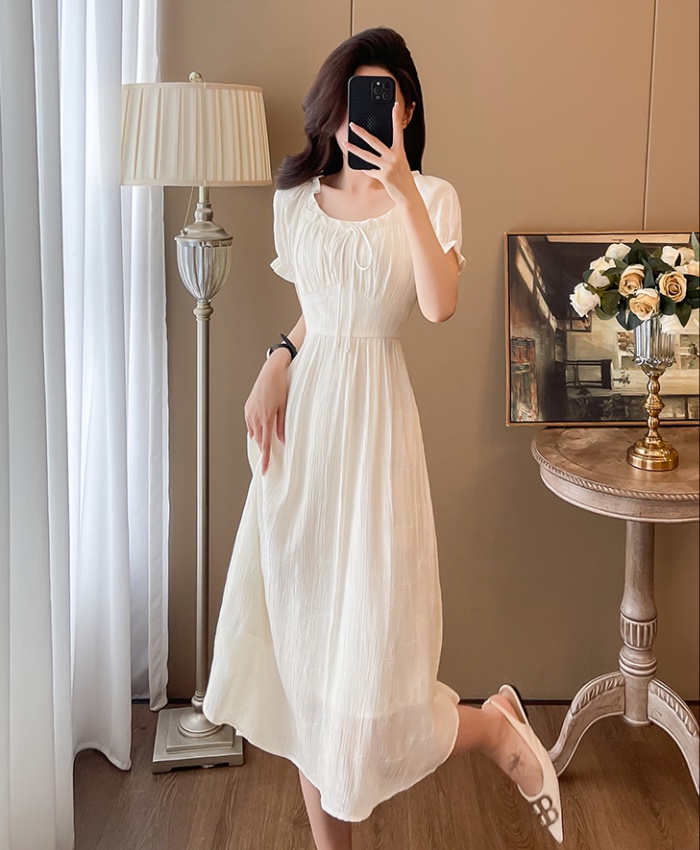 Square collar sweet Casual long dress tender lady dress