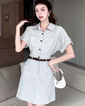 Short sleeve work clothing summer dress for women