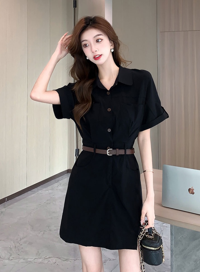 Short sleeve work clothing summer dress for women