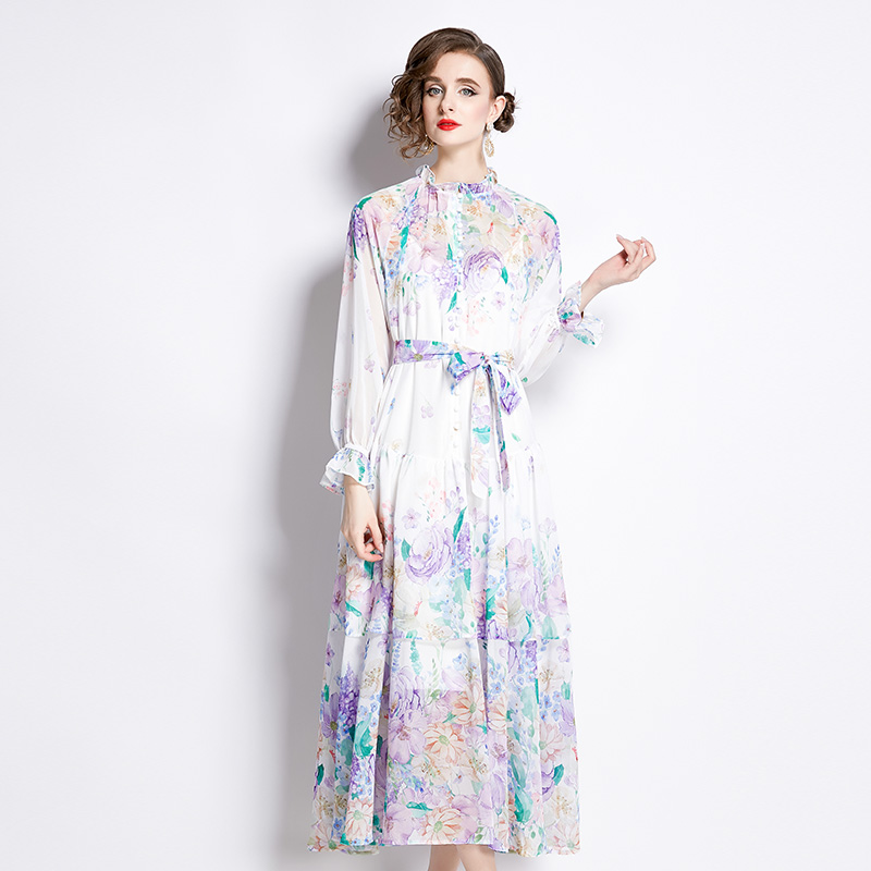 Cake colors long sleeve spring and summer dress